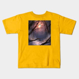 Woman in the forest Kids T-Shirt